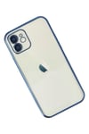 Mey İthalat®  iPhone 12 Kılıf  Lensli Silikon - Lacivert