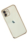 Mey İthalat®  iPhone 12 Kılıf  Lensli Silikon - Gold