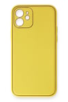 Mey İthalat®  iPhone 12 Kılıf Coco Deri Silikon Kapak - Sarı
