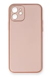 Mey İthalat®  iPhone 12 Kılıf Coco Deri Silikon Kapak - Pembe