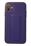 Mey İthalat®  iPhone 12 Kılıf Coco Deri Standlı Kapak - Mor