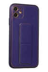 Mey İthalat®  iPhone 12 Kılıf Coco Deri Standlı Kapak - Mor