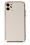 Mey İthalat®  iPhone 12 Kılıf Coco Deri Silikon Kapak - Beyaz