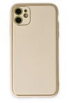 Mey İthalat®  iPhone 12 Kılıf Coco Deri Silikon Kapak - Gold