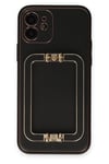 Mey İthalat®  iPhone 12 Kılıf Coco Elit Kapak - Siyah