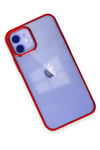 Mey İthalat®  iPhone 12 Kılıf Element Silikon - Kırmızı