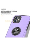Mey İthalat®  iPhone 12 Kılıf Elit Yüzüklü Kapak - Mor