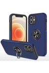 Mey İthalat®  iPhone 12 Kılıf Elit Yüzüklü Kapak - Lacivert