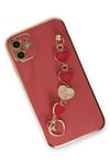 Mey İthalat®  iPhone 12 Kılıf Esila Silikon - Kırmızı