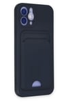 Mey İthalat®  iPhone 12 Kılıf Kelvin Kartvizitli Silikon - Lacivert