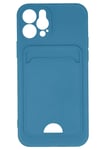 Mey İthalat®  iPhone 12 Kılıf Kelvin Kartvizitli Silikon - Mavi