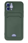 Mey İthalat®  iPhone 12 Kılıf Kelvin Kartvizitli Silikon - Koyu Yeşil