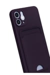 Mey İthalat®  iPhone 12 Kılıf Kelvin Kartvizitli Silikon - Derin Mor
