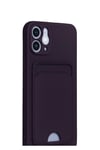Mey İthalat®  iPhone 12 Kılıf Kelvin Kartvizitli Silikon - Derin Mor