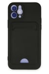 Mey İthalat®  iPhone 12 Kılıf Kelvin Kartvizitli Silikon - Siyah