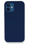 Mey İthalat®  iPhone 12 Kılıf Lansman Legant Silikon - Lacivert