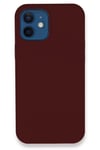 Mey İthalat®  iPhone 12 Kılıf Lansman Legant Silikon - Bordo