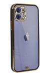 Mey İthalat®  iPhone 12 Kılıf Liva Taşlı Silikon - Siyah
