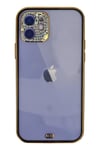 Mey İthalat®  iPhone 12 Kılıf Liva Taşlı Silikon - Siyah