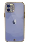 Mey İthalat®  iPhone 12 Kılıf Liva Taşlı Silikon - Beyaz