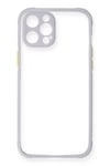 Mey İthalat®  iPhone 12 Kılıf Miami Şeffaf Silikon - Lila