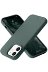 Mey İthalat®  iPhone 12 Kılıf Nano içi Kadife Silikon - Koyu Yeşil