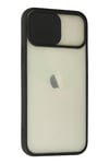 Mey İthalat®  iPhone 12 Kılıf Palm Buzlu Kamera Sürgülü Silikon - Siyah