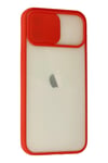 Mey İthalat®  iPhone 12 Kılıf Palm Buzlu Kamera Sürgülü Silikon - Kırmızı