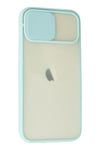 Mey İthalat®  iPhone 12 Kılıf Palm Buzlu Kamera Sürgülü Silikon - Turkuaz
