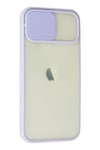 Mey İthalat®  iPhone 12 Kılıf Palm Buzlu Kamera Sürgülü Silikon - Lila