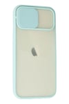 Mey İthalat®  iPhone 12 Kılıf Palm Buzlu Kamera Sürgülü Silikon - Turkuaz