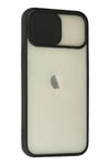 Mey İthalat®  iPhone 12 Kılıf Palm Buzlu Kamera Sürgülü Silikon - Siyah