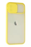 Mey İthalat®  iPhone 12 Kılıf Palm Buzlu Kamera Sürgülü Silikon - Sarı