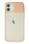 Mey İthalat®  iPhone 12 Kılıf Palm Buzlu Kamera Sürgülü Silikon - Pembe
