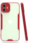 Mey İthalat®  iPhone 12 Kılıf Platin Silikon - Kırmızı