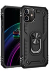 Mey İthalat®  iPhone 12 Kılıf Sofya Yüzüklü Silikon Kapak - Siyah