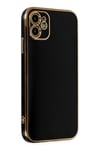 Mey İthalat®  iPhone 12 Kılıf Volet Silikon - Siyah
