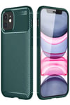 Mey İthalat®  iPhone 12 Mini Kılıf Auto Focus Karbon Kapak - Yeşil