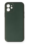 Mey İthalat®  iPhone 12 Mini Kılıf Coco Deri Silikon Kapak - Yeşil