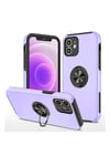 Mey İthalat®  iPhone 12 Mini Kılıf Elit Yüzüklü Kapak - Mor