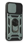 Mey İthalat®  iPhone 12 Mini Kılıf Pars Lens Yüzüklü Silikon - Yeşil