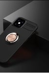 Mey İthalat®  iPhone 12 Mini Kılıf Range Yüzüklü Silikon - Siyah-Gold