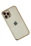 Mey İthalat®  iPhone 12 Pro Kılıf  Lensli Silikon - Gold