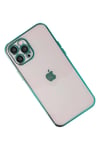 Mey İthalat®  iPhone 12 Pro Kılıf  Lensli Silikon - Yeşil