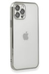 Mey İthalat®  iPhone 12 Pro Kılıf  Lensli Silikon - Gümüş