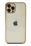 Mey İthalat®  iPhone 12 Pro Kılıf  Lensli Silikon - Gold