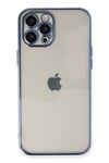 Mey İthalat®  iPhone 12 Pro Kılıf  Lensli Silikon - Açık Mavi