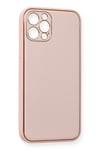Mey İthalat®  iPhone 12 Pro Kılıf Coco Deri Silikon Kapak - Pembe