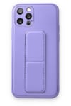 Mey İthalat®  iPhone 12 Pro Kılıf Coco Deri Standlı Kapak - Koyu Lila
