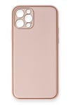 Mey İthalat®  iPhone 12 Pro Kılıf Coco Deri Silikon Kapak - Pembe